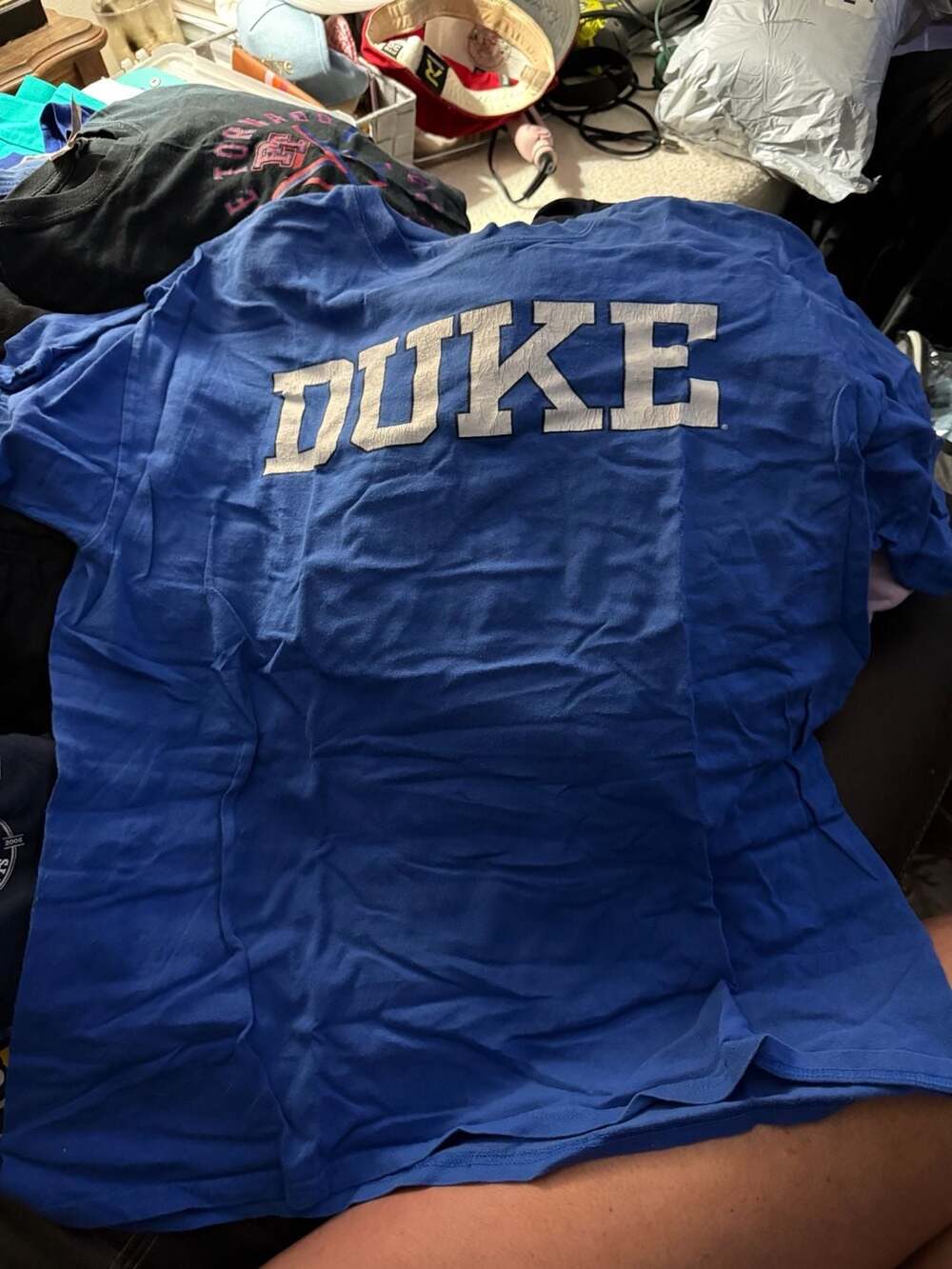 Vintage Duke University Blue Devils College Logo T-Shirt Royal Blue Large